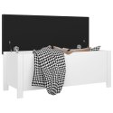 VidaXL Skrzynia z poduszką, biała 105x40x45 cm materiał drewnopochodny
