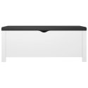 VidaXL Skrzynia z poduszką, biała 105x40x45 cm materiał drewnopochodny