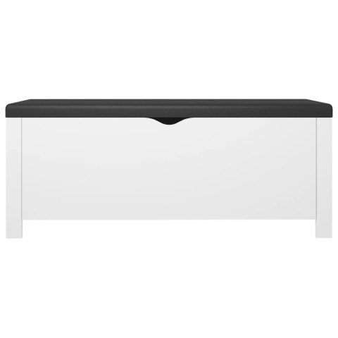 VidaXL Skrzynia z poduszką, biała 105x40x45 cm materiał drewnopochodny