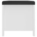 VidaXL Skrzynia z poduszką, biała 105x40x45 cm materiał drewnopochodny