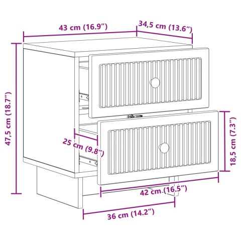 VidaXL Szafka Nocna Czarny 43 x 34,5 x 47,5 cm Drewno inżynieryjne