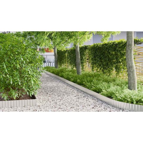 Vidaxl Krawędź Trawnikowa Srebrny 1000 x 20 x 0,03 cm
