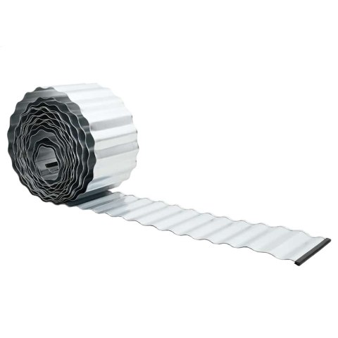 Vidaxl Krawędź Trawnikowa Srebrny 1000 x 25 x 0,03 cm