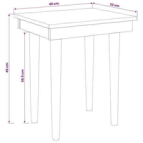 Vidaxl Stołek do Toaletki FAUSKE Biały 40 x 33 x 45 cm