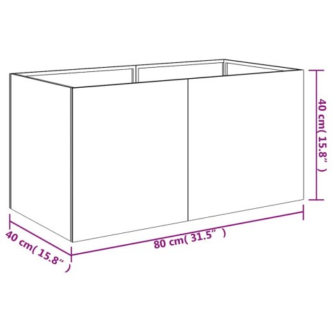 VidaXL Donica, 80x40x40 cm, stal kortenowska
