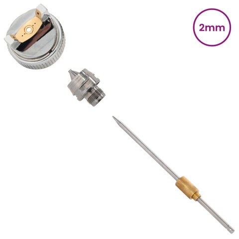 VidaXL Dysza do pistoletu natryskowego HVLP Dysza 2 mm srebrny