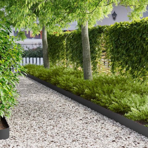VidaXL Krawężnik do trawnika 20 szt. 100 x 15 cm Stal Czarny