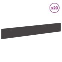 VidaXL Krawężnik do trawnika 20 szt. 100 x 15 cm Stal Czarny