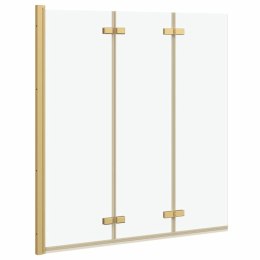 VidaXL Osłona prysznicowa złoty 130 x 138 cm Szkło ESG i aluminium