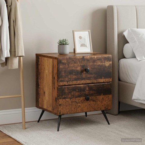VidaXL Szafka Nocna 2 szt. Stare drewno 43 x 34,5 x 47,5 cm