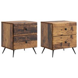 VidaXL Szafka Nocna 2 szt. Stare drewno 43 x 34,5 x 47,5 cm
