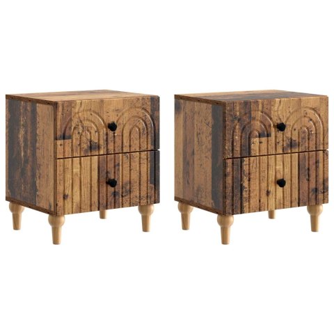 VidaXL Szafka Nocna 2 szt. Stare drewno 43 x 34,5 x 48 cm