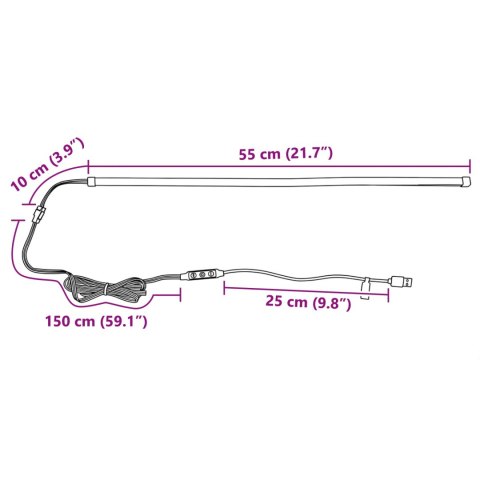 VidaXL Taśma LED 55 cm Wielokolorowe PVC