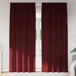 VidaXL Zasłony zaciemniające 2 szt. Czerwone wino 140 x 245 cm Aksamit