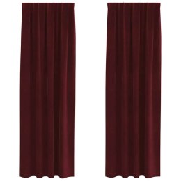 VidaXL Zasłony zaciemniające 2 szt. Czerwone wino 140 x 245 cm Aksamit