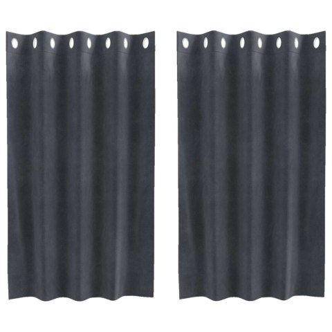 VidaXL Zasłony zaciemniające 2 szt. Jasnoszary 140 x 140 cm Aksamit