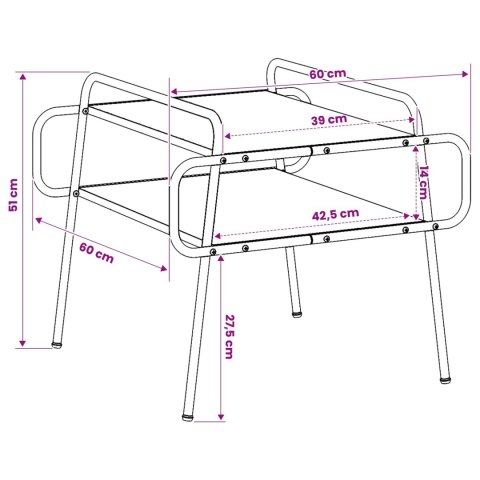VidaXL Stolik kawowy dąb Sonoma 60 x 60 x 51 cm Drewno inżynieryjne