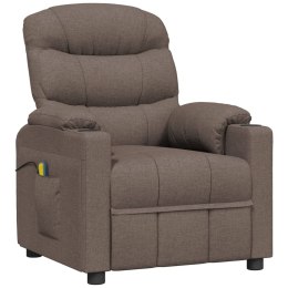 VidaXL Elektryczny fotel masujący, taupe, tkanina