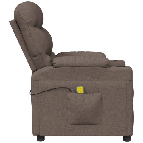 VidaXL Elektryczny fotel masujący, taupe, tkanina