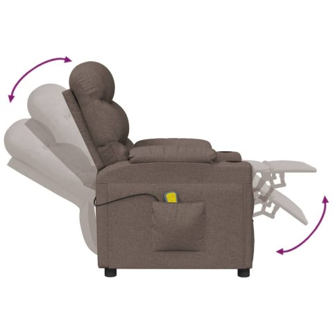 VidaXL Elektryczny fotel masujący, taupe, tkanina