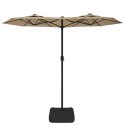 VidaXL Podwójny parasol ogrodowy, taupe, 316x145 cm