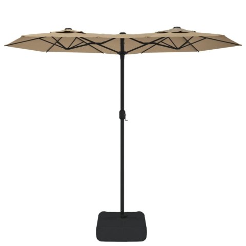 VidaXL Podwójny parasol ogrodowy, taupe, 316x145 cm