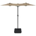 VidaXL Podwójny parasol ogrodowy, taupe, 316x145 cm