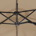 VidaXL Podwójny parasol ogrodowy, taupe, 316x145 cm