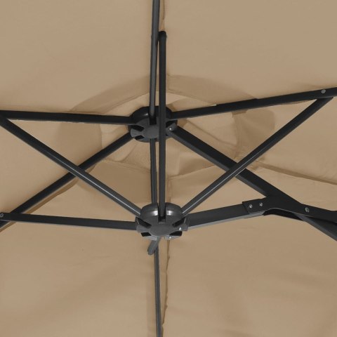VidaXL Podwójny parasol ogrodowy, taupe, 316x145 cm