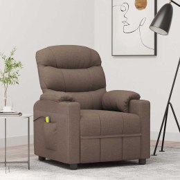 VidaXL Fotel masujący, taupe, tkanina