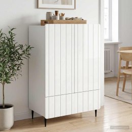 VidaXL Bufet Biały wysoki połysk 66 x 34,5 x 97 cm Drewno inżynieryjne