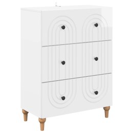 VidaXL Szafka z Szufladami Biały wysoki połysk 66 x 34,5 x 90 cm