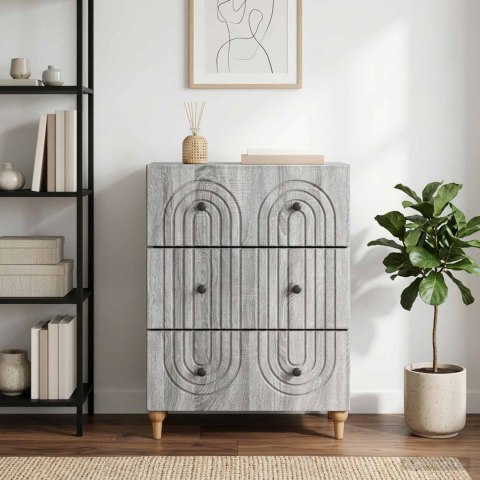 VidaXL Szafka z Szufladami Szary Sonoma 66 x 34,5 x 90 cm