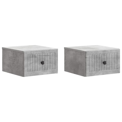 VidaXL Wisząca Szafka Nocna 2 szt. Betonowy szary 33 x 34,5 x 20 cm