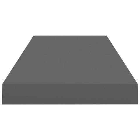 PÓŁKI ŚCIENNE 2 SZT. POŁYSK SZARE 60X235X38CM