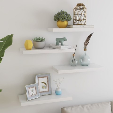 PÓŁKI ŚCIENNE 4 SZT. KOLOR DĘBU I BIEL 60X235X38CM