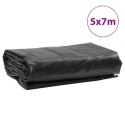 VidaXL Plandeka, czarna, 5x7 m, 650 g/m²