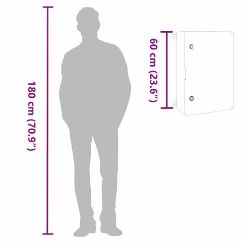 VidaXL Szafka sterownicza Szary 47 x 20 x 50 cm Plastik ABS