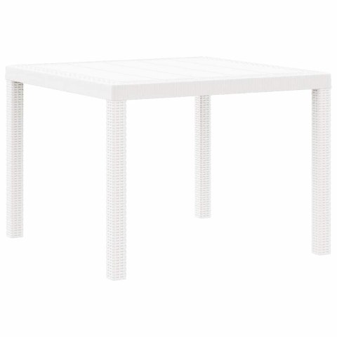 VidaXL Stół Ogrodowy Biały 100 x 100 x 73 cm polirattan