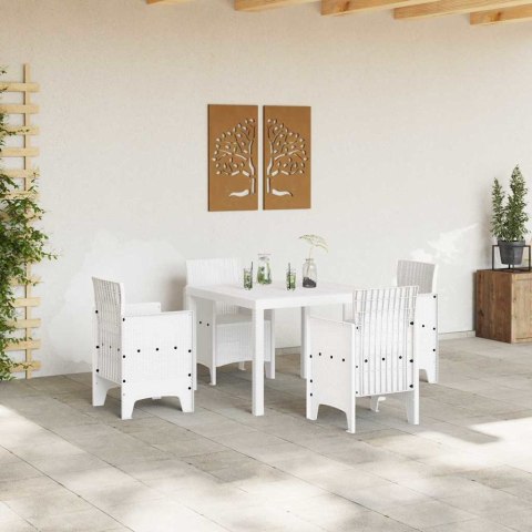 VidaXL Stół Ogrodowy Biały 100 x 100 x 73 cm polirattan