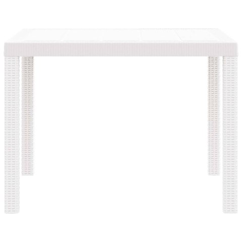 VidaXL Stół Ogrodowy Biały 100 x 100 x 73 cm polirattan