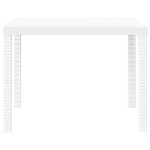 VidaXL Stół Ogrodowy Biały 100 x 100 x 73 cm polirattan