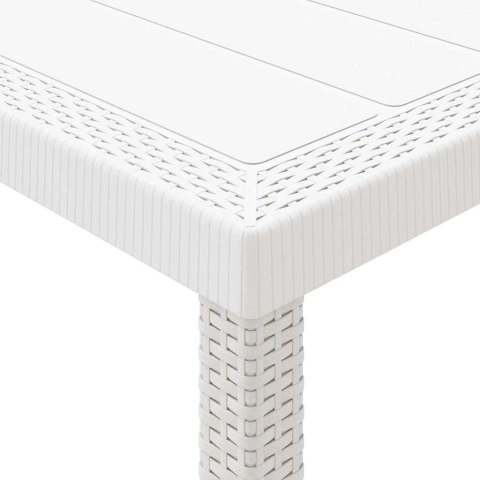 VidaXL Stół Ogrodowy Biały 100 x 100 x 73 cm polirattan