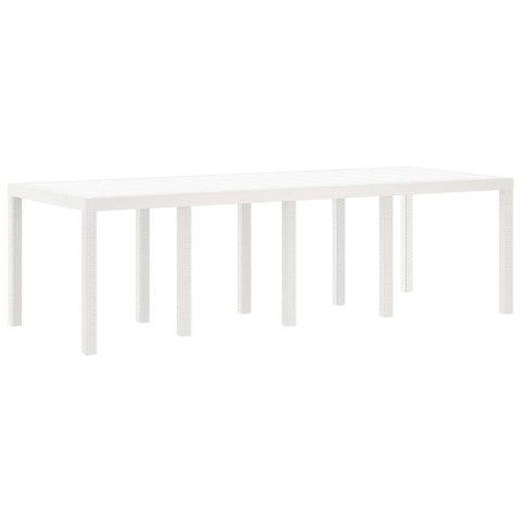VidaXL Stół Ogrodowy Biały 250 x 100 x 73 cm polirattan