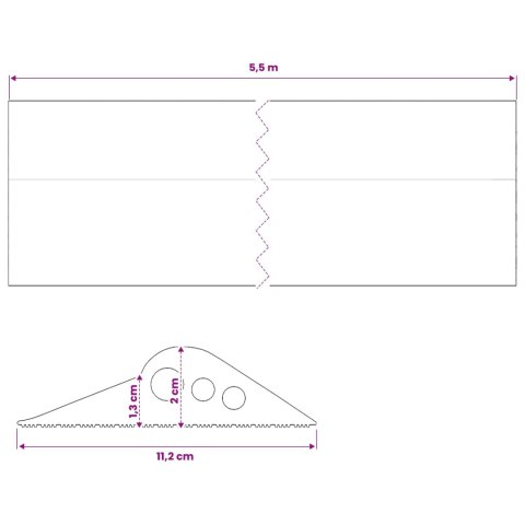 VidaXL Uszczelka podłogowa do garażu 112 x 20 mm 5,5 m Guma EPDM