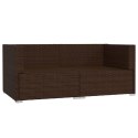 VidaXL 2-osobowa sofa ogrodowa z poduszkami, polirattan, brązowa