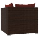 VidaXL 2-osobowa sofa ogrodowa z poduszkami, polirattan, brązowa