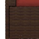 VidaXL 2-osobowa sofa ogrodowa z poduszkami, polirattan, brązowa