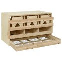 VidaXL Gniazdo dla kur, 3 przegrody, 96x40x45 cm, lite drewno sosnowe