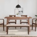 VidaXL Ławka 110 cm Brązowa lite drewno guma
